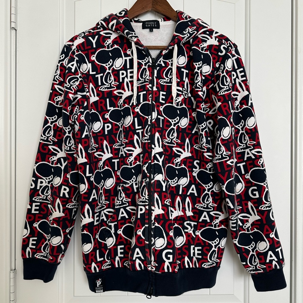 Pearly Gates Graphic Hoodie - Navy and Red